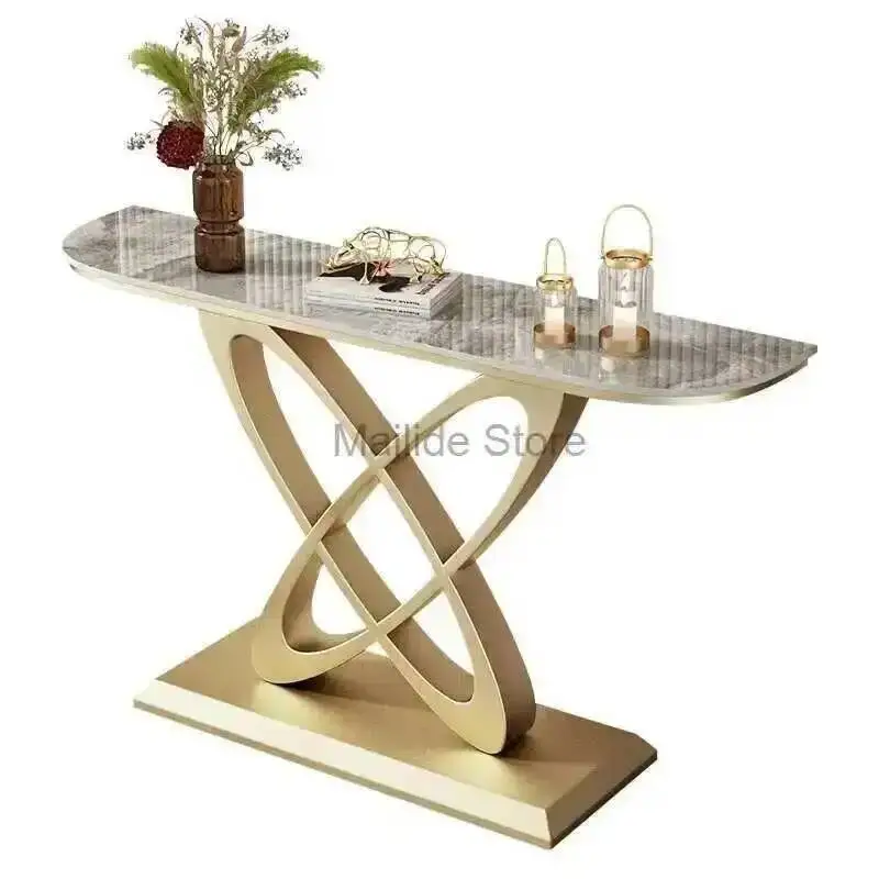 Home Nordic Marble Furniture Console Tables For Hallway Table Upscale Creative Light Luxury Iron Art Living Room Entryway Tables