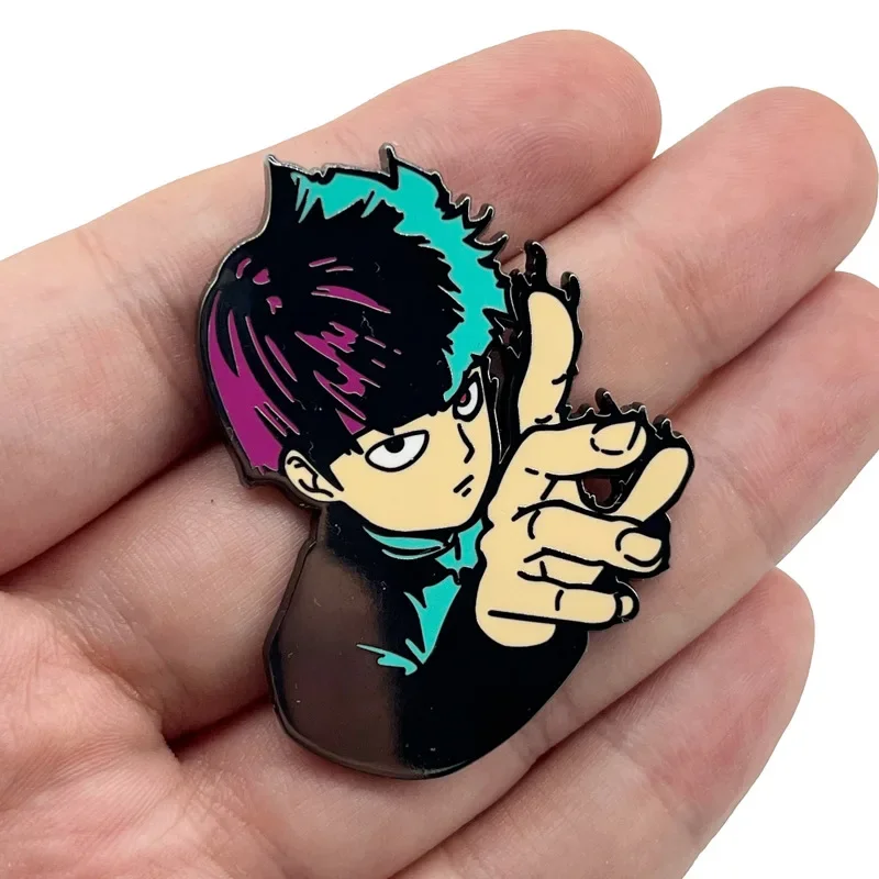 2024 Hot Anime Enamel Pin Mob and Psycho 100 Peripheral Fashion Cartoon Smooth Lapel Badge Jewelry Gifts for Comic Fans