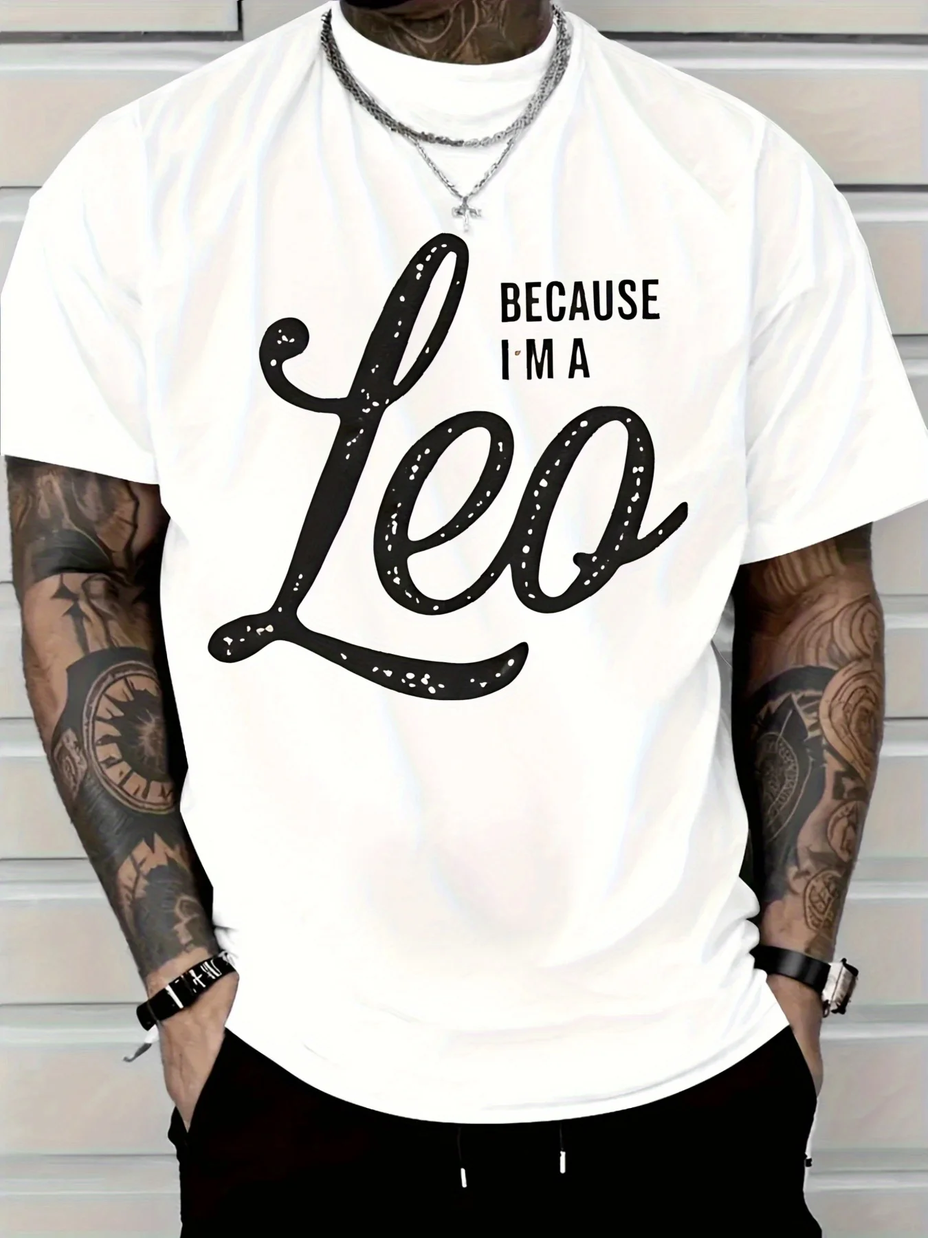 

Men'S Casual T-Shirt with Because I'm A Leo Astrology Print for Daily Wear