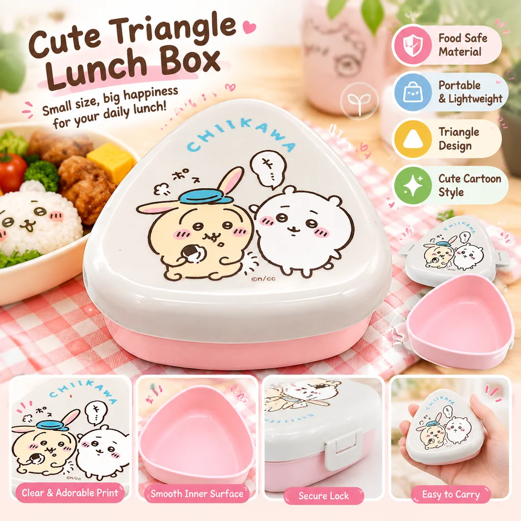 In Stock Genuine Japanese Chiikawa Cute Portable Bento Lunch Box Rice Ball Onigiri Case Kawaii Self Deprecating Bear Anime