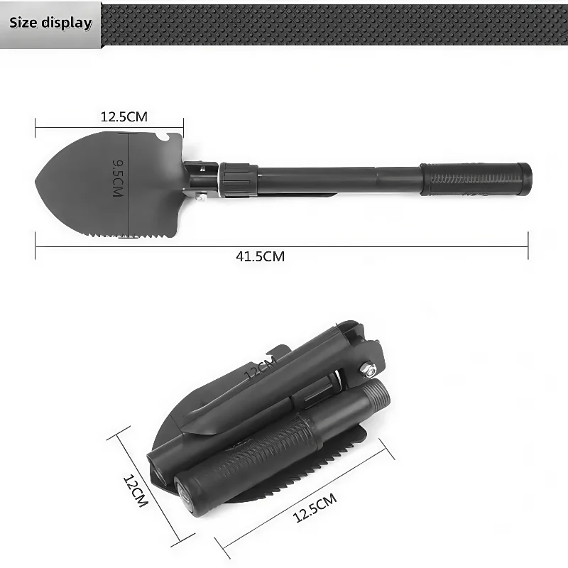 Multi-Function Foldable Shovel for Camping Hiking Gardening Snow Removal Military Survival Telescopic Durable Compact Tool