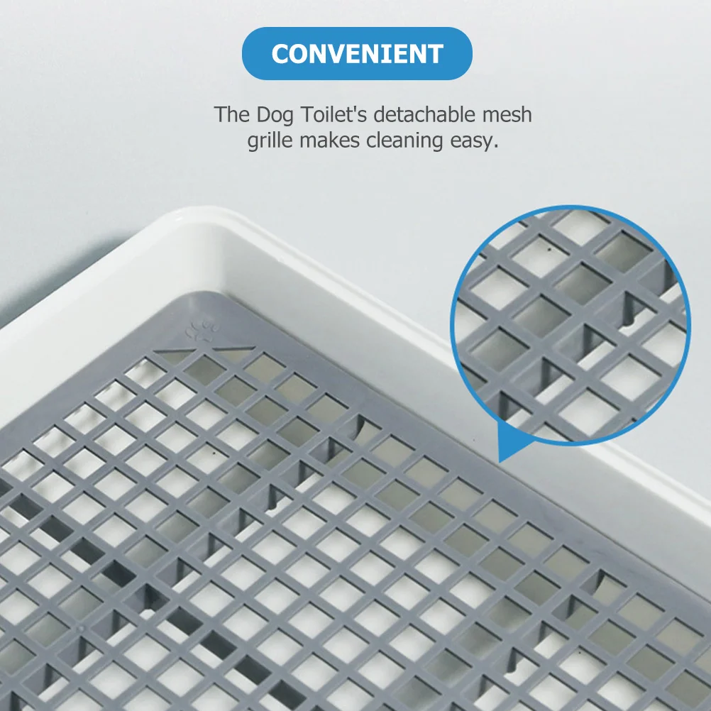 

1 set Dog Toilet Pee Tray for Indoor Dogs Large 572*455*78 Easy Clean Detachable Mesh Grille Low Entry Anti-Splash for Puppy