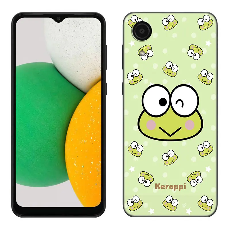 Kero Keroppi Frog Phone Case For Samsung Galaxy A01 A03 Core A04 E A02 A05 A10 A20 A21 A30 A50 S A6 A8 Plus A7 2018 Black Cover