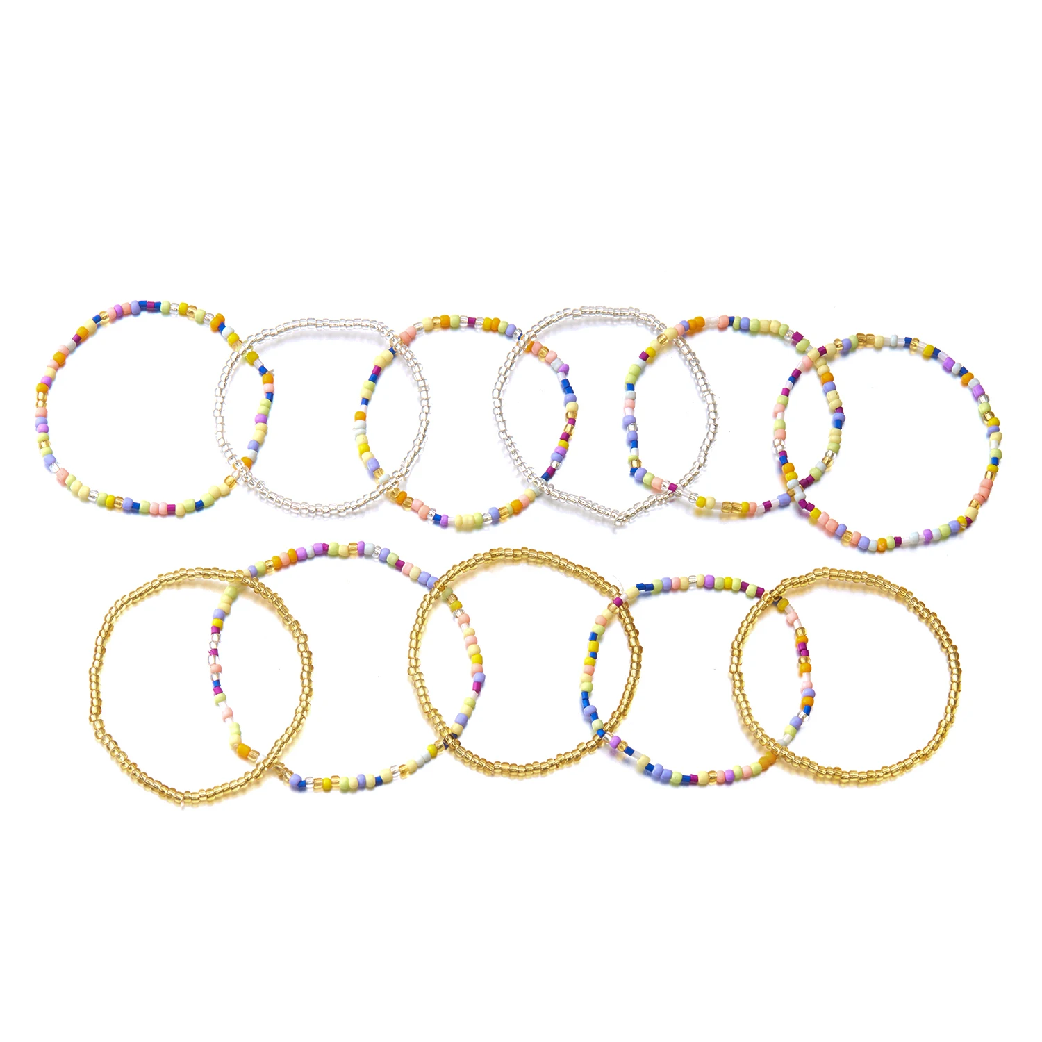 17-teiliges Boho Muschel-inspiriertes Perlenarmband-Set für Frauen Pastellfarbener Mehrlagiger Handgelenkschmuck Sommer Strand Urlaub Accessoires – Detail 7