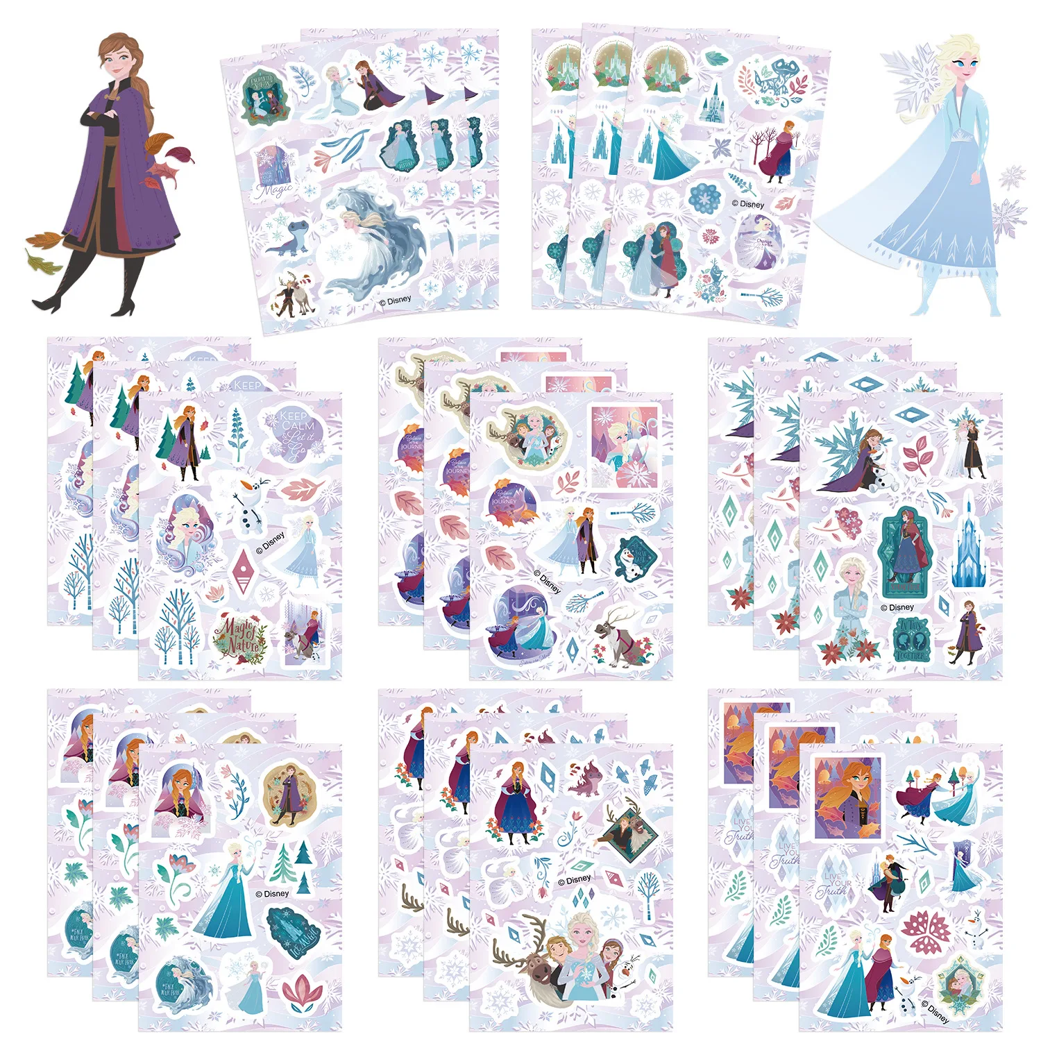 8/16 แผ่น Disney Frozen ปริศนาสติกเกอร์ Make a Face สร้าง Elsa Olaf Anna ของเล่นเด็กประกอบจิ๊กซอว์ของเล่นเด็กของขวัญ