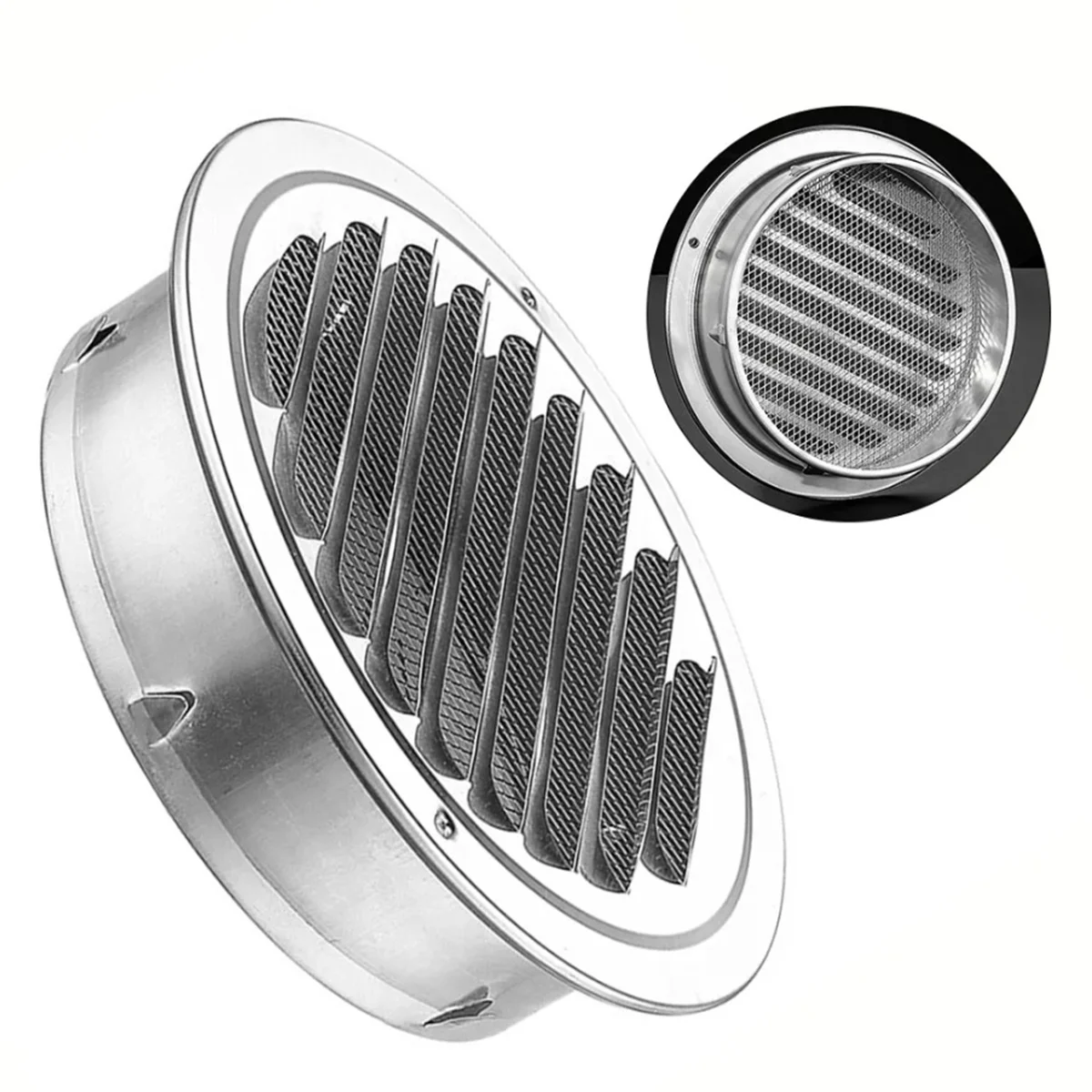 1pcs 70-300mm Round Stainless Steel Air Vent Grille Insect Protection Home Exterior Wall Ducting Ventilation Tool