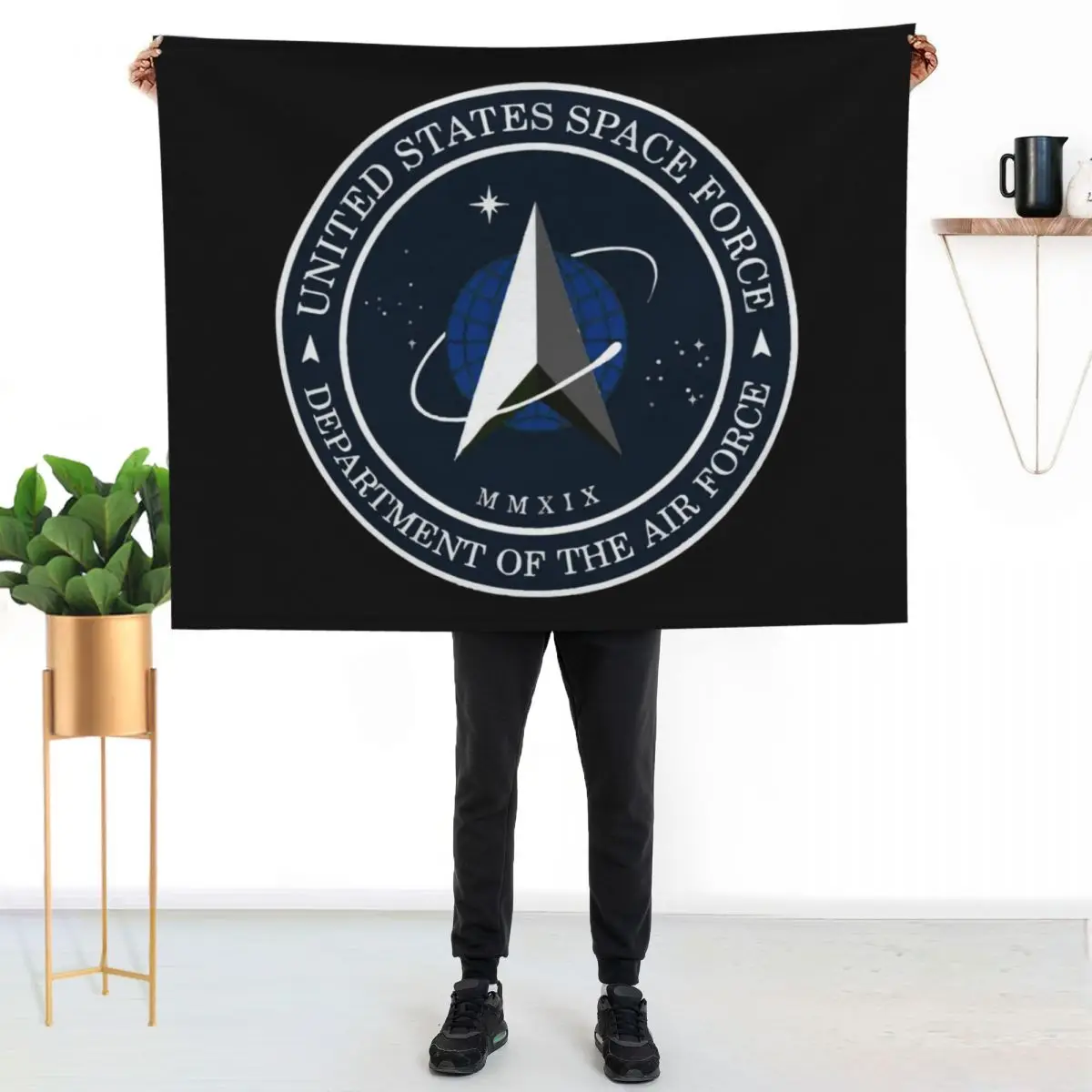 Space Force Insignia, From Official USSF Seal, Logo Throw Blanket Decorative Beds Soft Plaid warm for winter Nap Blankets