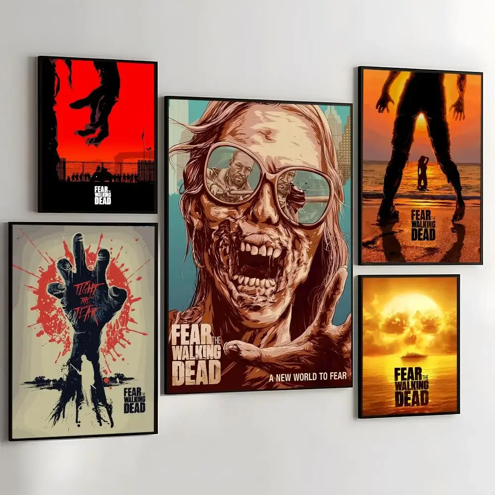 F-Fear The W-Walking Dead Painting Calligraphy Self Adhesive Wall Art Waterproof Print For Bedroom Hallway Home Decor