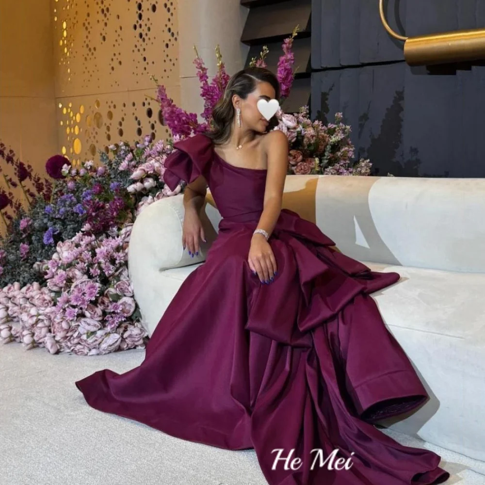 

Customized Prom Dress A Line Elegant One Shoulder Vintage Party Gowns Bows Floor Length Evening Dress فساتين سهرة