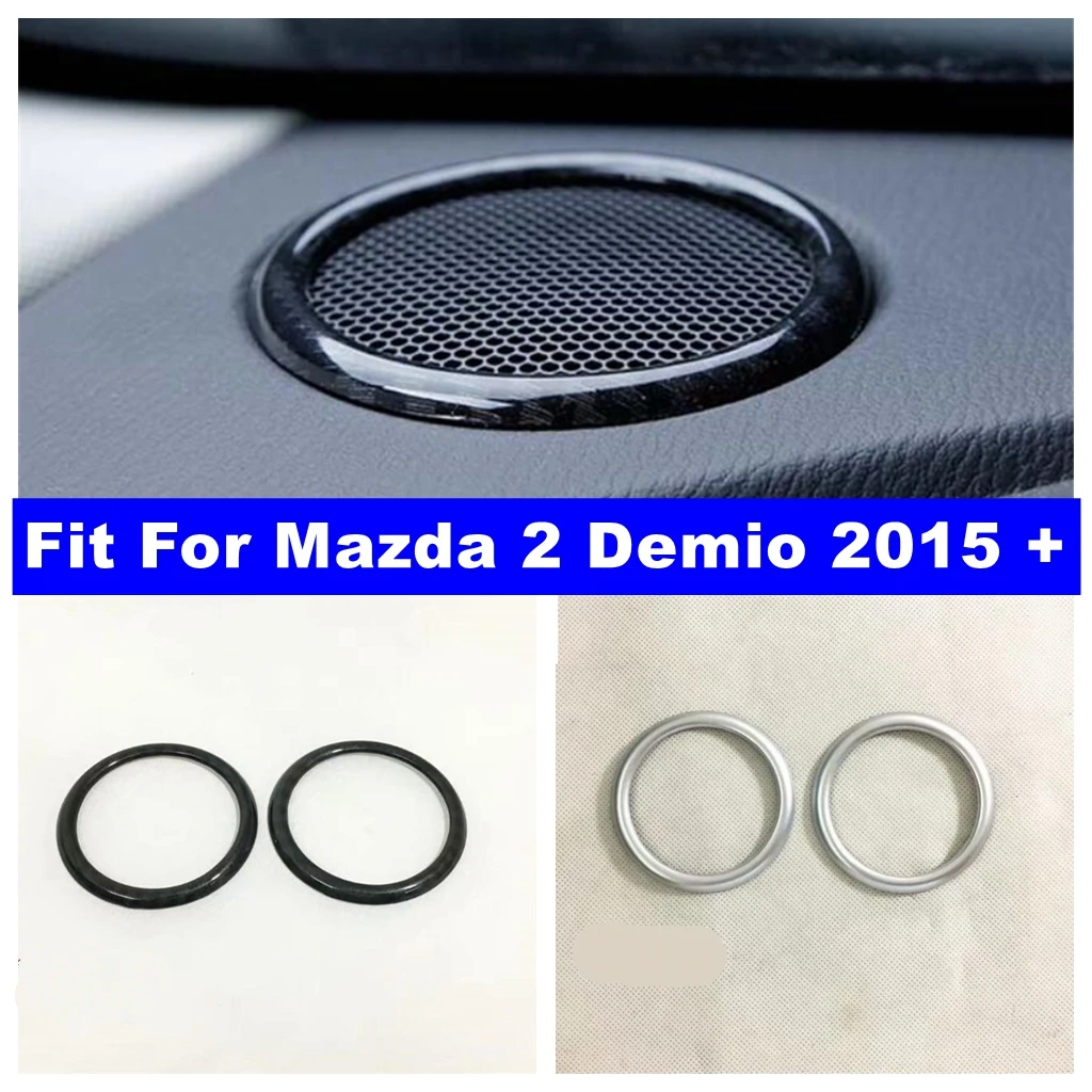 

ABS Car Dashboard Stereo Speaker Audio Ring Cover Trim For Mazda 2 Demio 2015 - 2023 Matte / Carbon Fiber Interior Accessories