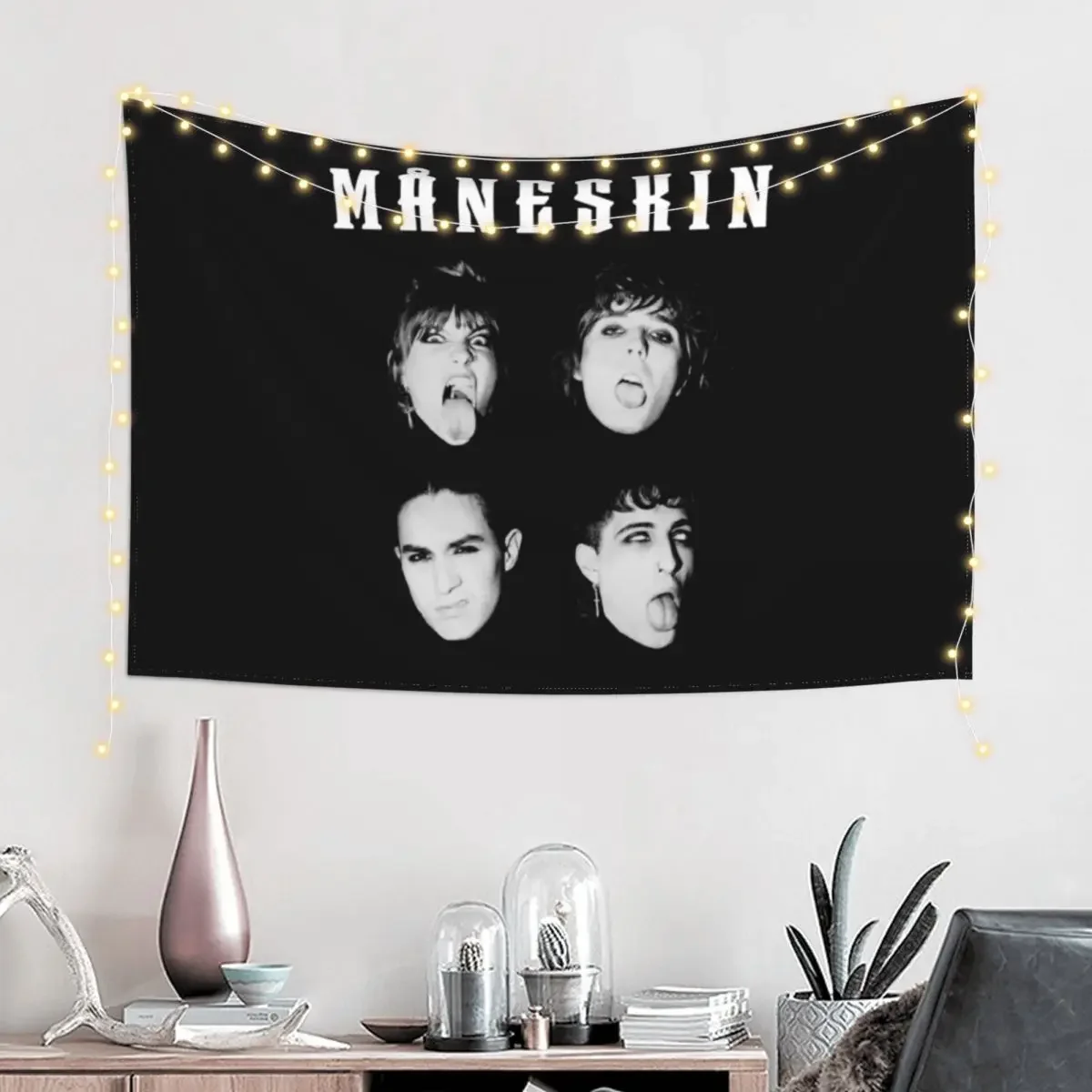 MANESKIN Maneskin,M?neskin Tapestry Art Mural Kawaii Room Decor Decoration Wall Nordic Home Decor Tapestry