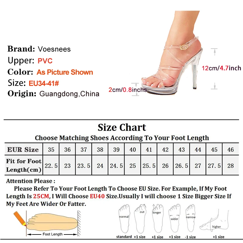 Women\'s Platform Transparent Sandals Fashion Model Catwalk Shoes Ladies Thin Band High Heels 12CM Summer Crystal Wedding Shoes