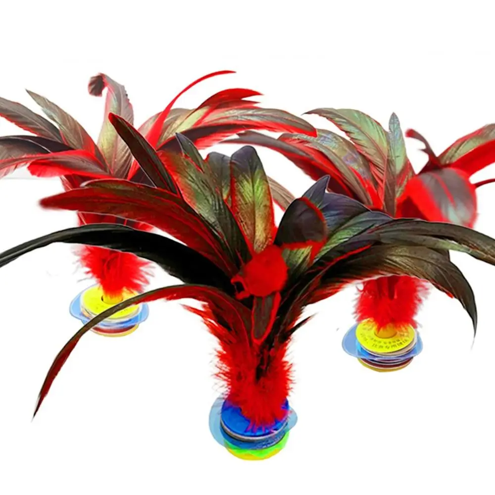 2pcs 10styles Outdoor Toy Game Entertainment Footbal Foot Kick Physical Exercise Shuttlecock Chinese Jianzi Feathers Kick