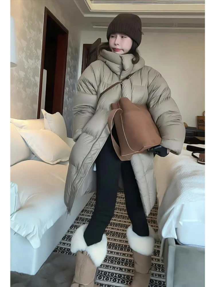 2025 New Winter Women Warm Thicken  cotton-padded Jacket Female Long Hooded Puffer Coat Ladies Outerwear