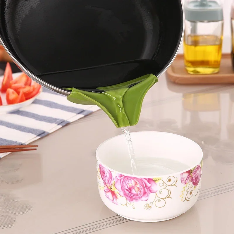 Kitchen Funil Anti-Splash Edge Liquid Streamer Tip Anti-Drip Spill-Proof Pouring Tool for Mess-Free Cooking