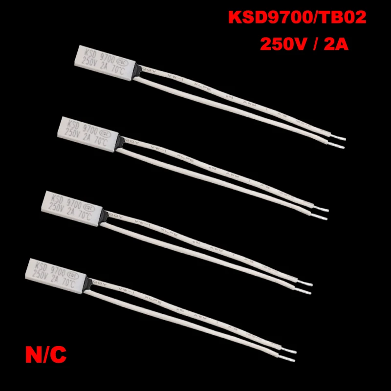 

130 150 Degree Celsius KSD9700/TB02 250V 2A Normal Closed NC Mini Small Thermal Protector Thermostat Temperature Control Switch