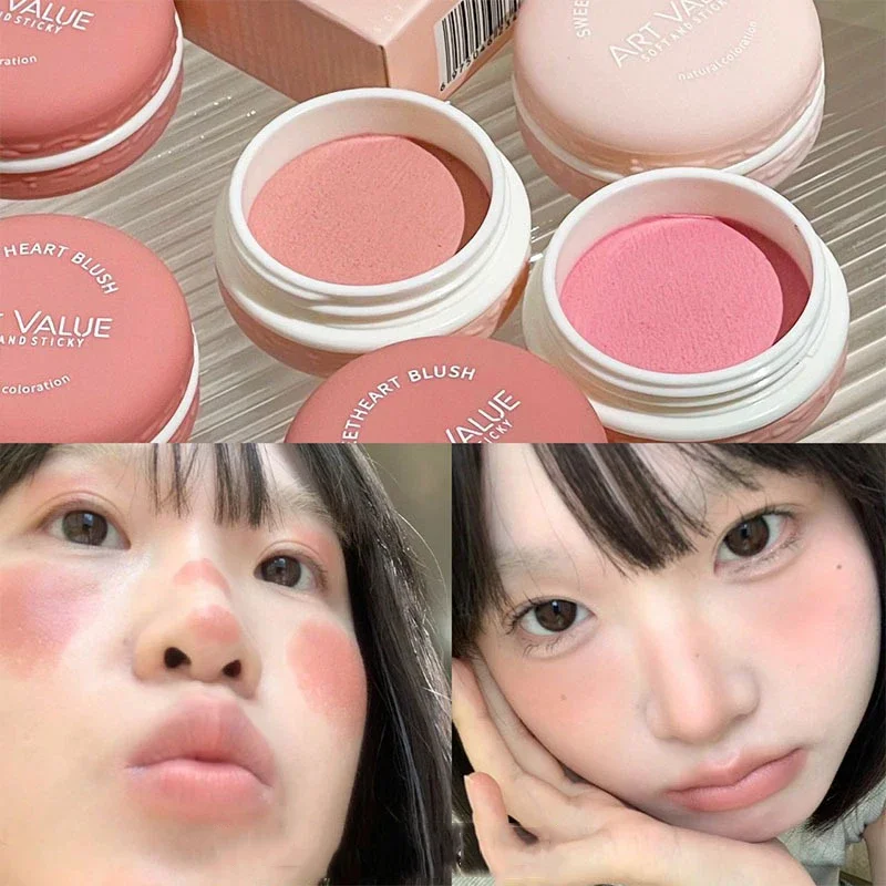 Monochrome Blush Cream Natural Matte Cheek Facial Brightening Rouge Mud Tinted Pink Red Peach High Gloss Blusher Soft Makeup