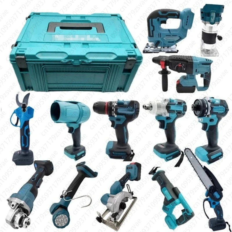 

Tool Set, Lithium Electric Hammer, Angle Grinder, Electric Drill, Electric Wrench