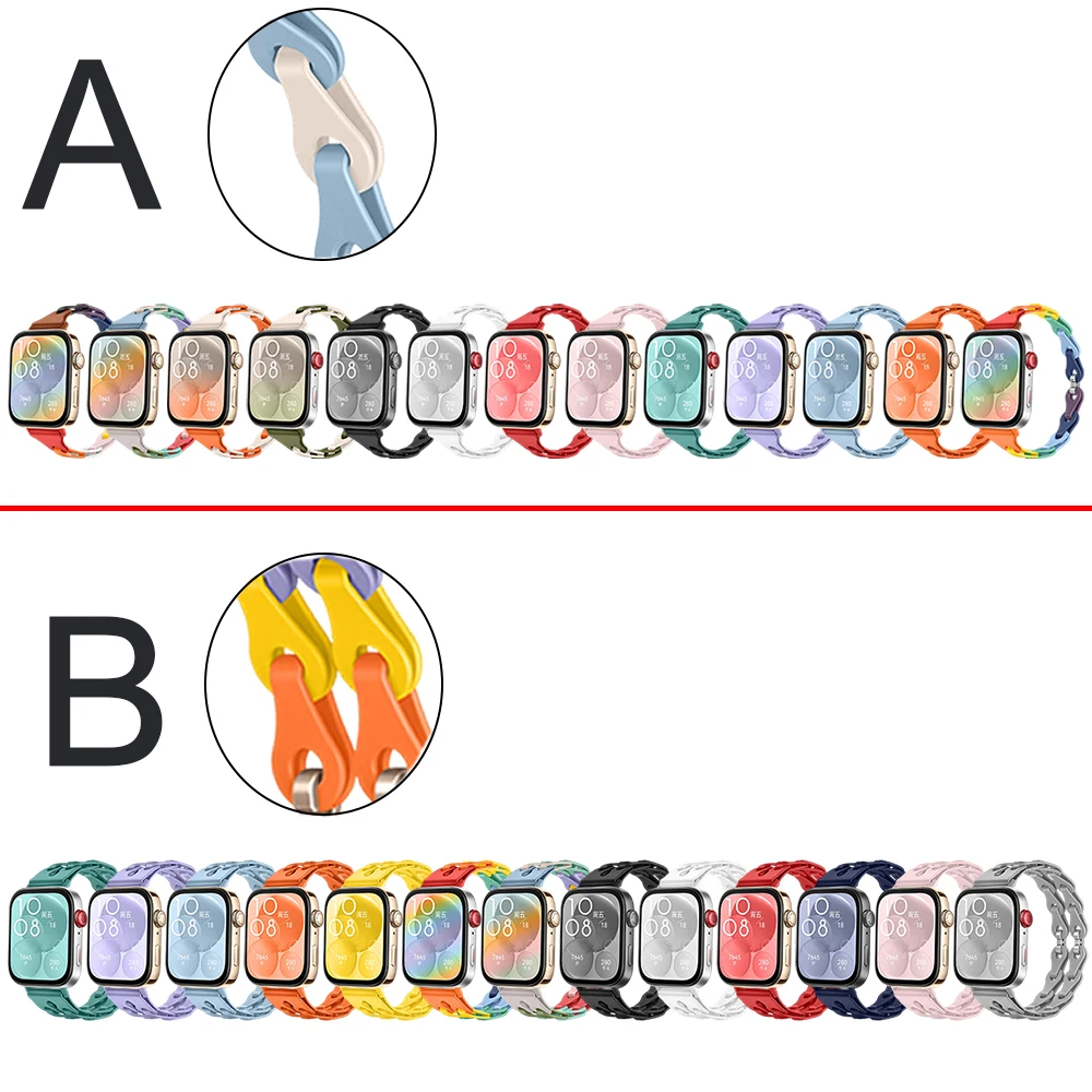 حزام لهاتف Huawei Fit4/Fit 4 Pro استبدال سوار عصري متعدد الألوان خفيف الوزن للرجال والنساء لهاتف Huawei Fit4 3/Fit4 Pro