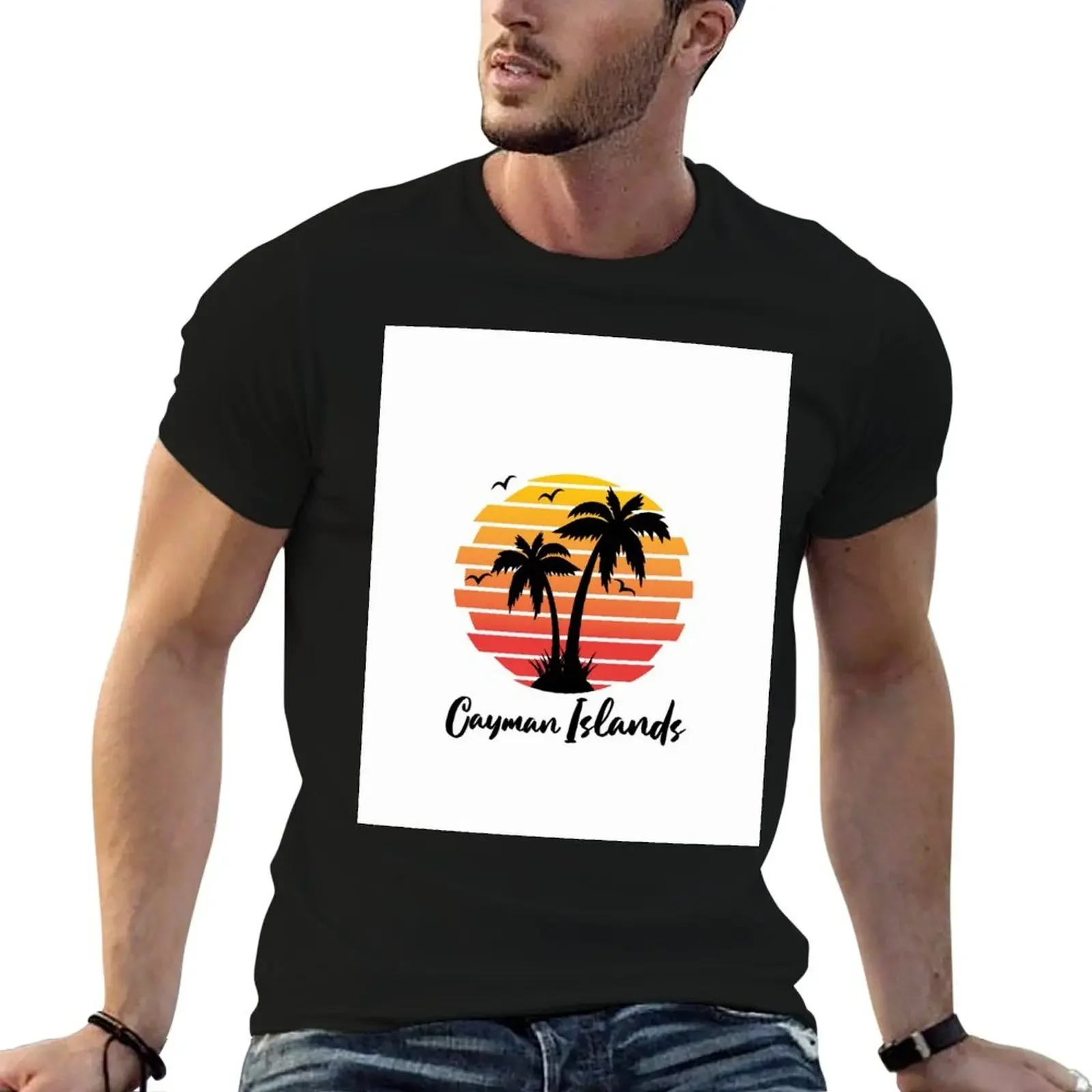 Cayman Islands Tropical Sunny Scene T-Shirt designer shirts heavyweights mens shirts graphic tee