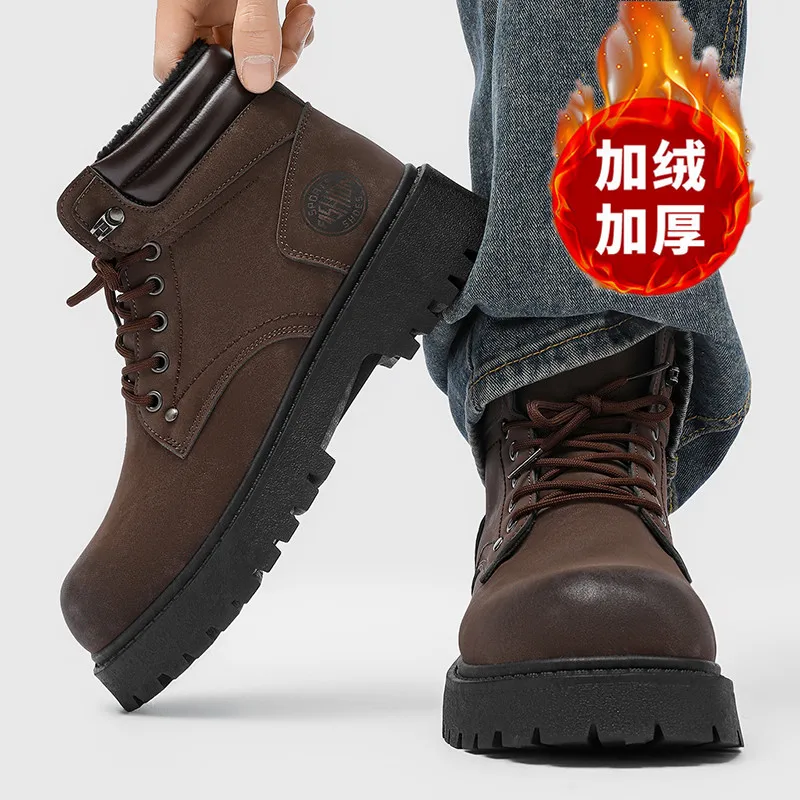 Men boots New Winter Slippers Warm  Waterproof Non-Slip Plush Sneakers Male tenis shoes Boots Men Sneakers Winter view 6