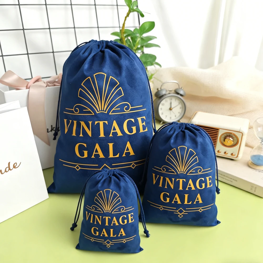 

Luxury Custom Jewelry Drawstring Pouch Large 30x40cm Velvet Gift Pouches Flannel Suede Dust Packaging Bag For Handbag Perfume