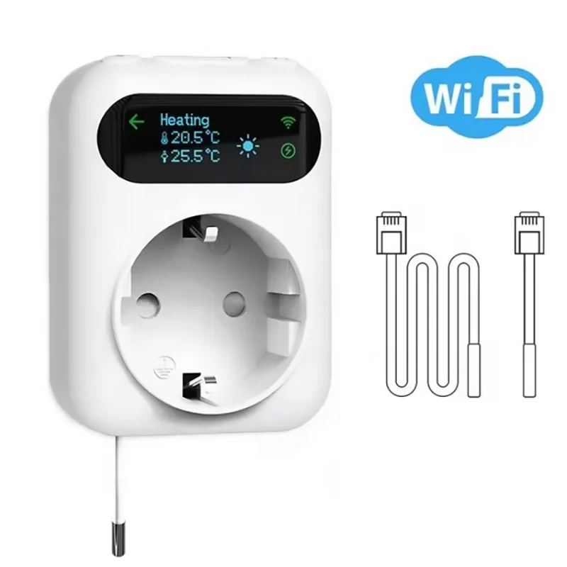 

Умный Wi-Fi терморегулятор Tuya для бассейнов, теплиц и инкубаторов с управлением через приложение (европейская версия)