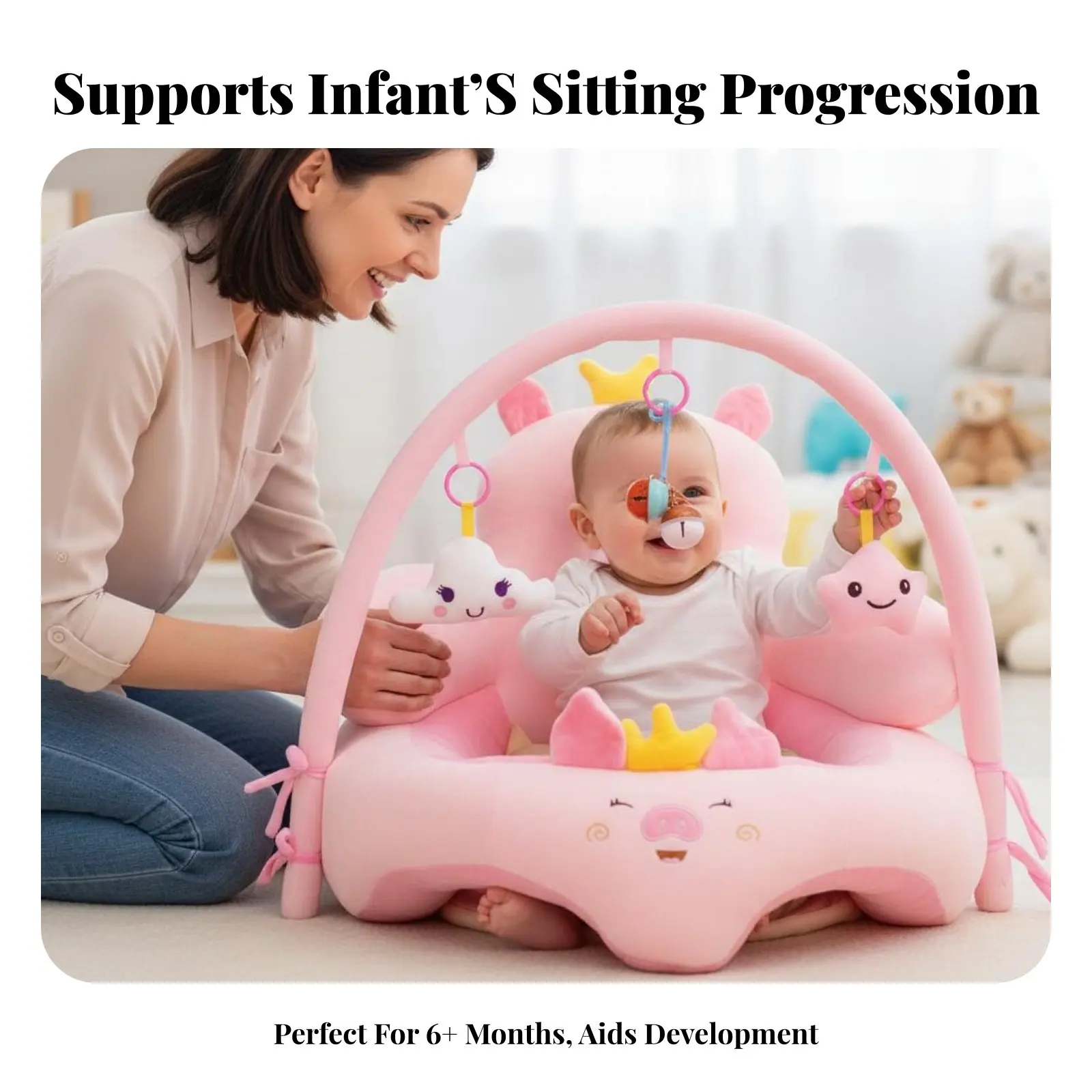 

Детский диван-кресло в форме животного для поддержки осанки, мягкий стульчик с нескользящим основанием, мягкий и уютный, для младенцев и молодых мам