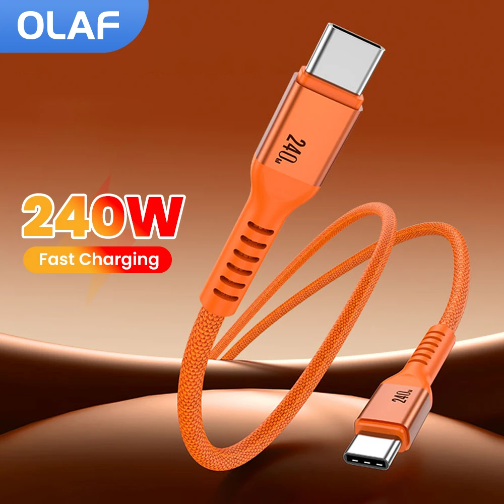 

240W USB Type C To Type C Cable Fast Charging PD 3.1 Data Cable For iPhone 15 16 17 Samsung USB C Cable For Laptops iPad Huawei