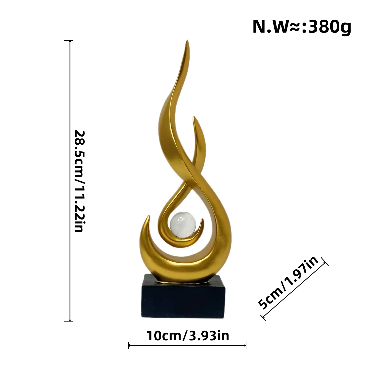 Luxury Flame Pearl Statue Office Living RoomTV Cabinet Wine Cabinet Sculpture Desk Ornament Study Office Home Interior Decor - view 6