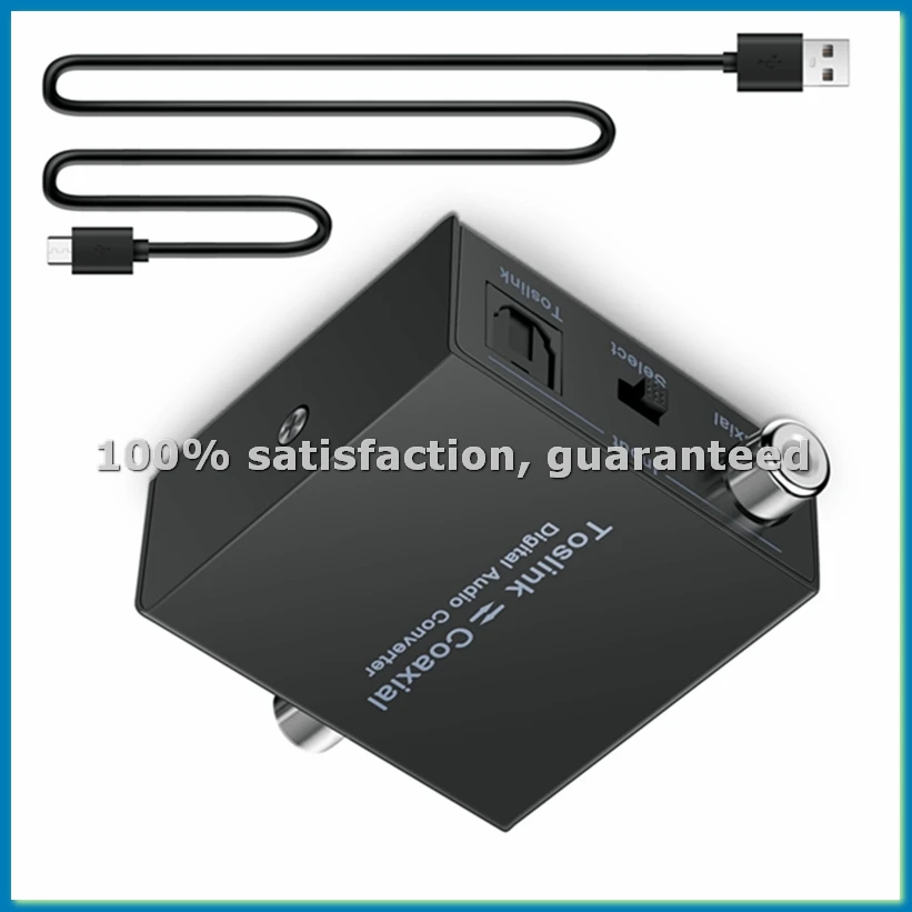 Digital Audio Converter Bi-Directional Digital Coaxial to Optical Toslink Converter Optical SPDIF Toslink to Coaxial-ABVM