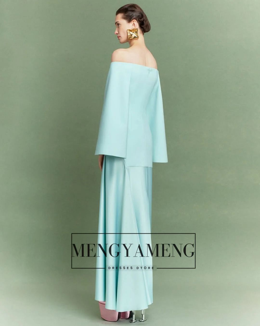 ZHUISHU Boat Neck Saudi Evening Dress Customized A Line Women Prom Dresses Elegant Modest Wedding Guest Dresses Formal Gowns