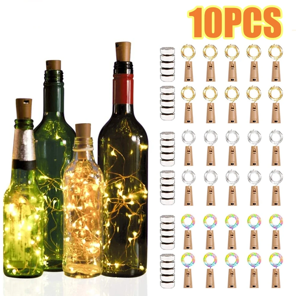 10 PCS LED String Lights Bottle Lights Cork Lights Wine Bottle Starry String Lamp Night DIY Party Christmas Wedding Decoration