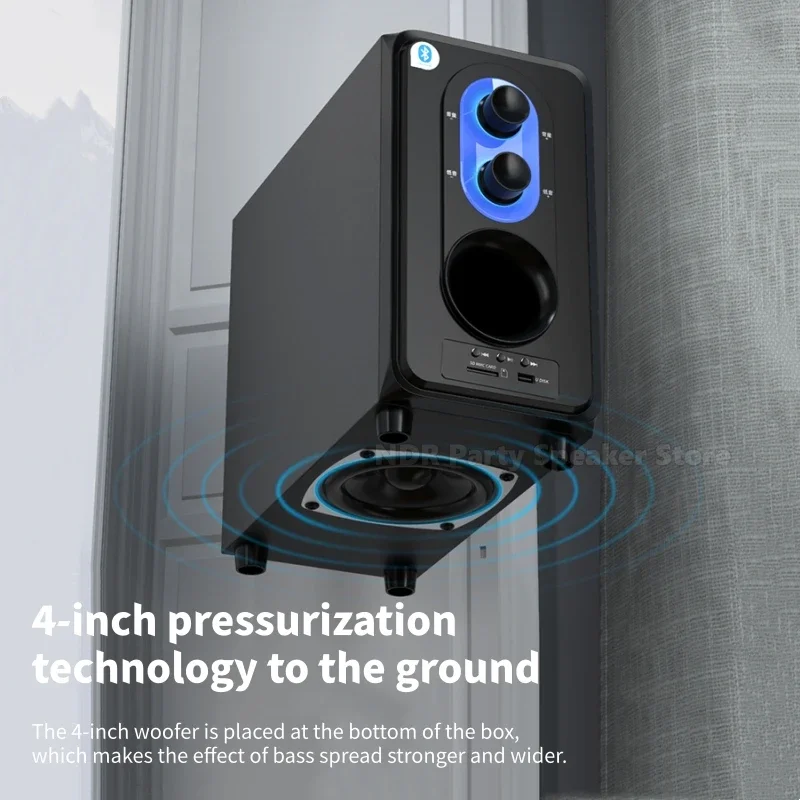 ENKOR E50B 2.1 Channel Computer Audio Home Theater Bluetooth Speakers Desktop Game Audio Desktop Notebook Audio Black Hi-Fi