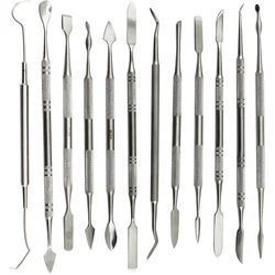 12 Pcs Wax Carvers Set Double Ended Dental Wax Modeling Sculpting Tools Dental Picks Polymer Pottery Clay Carving Tool