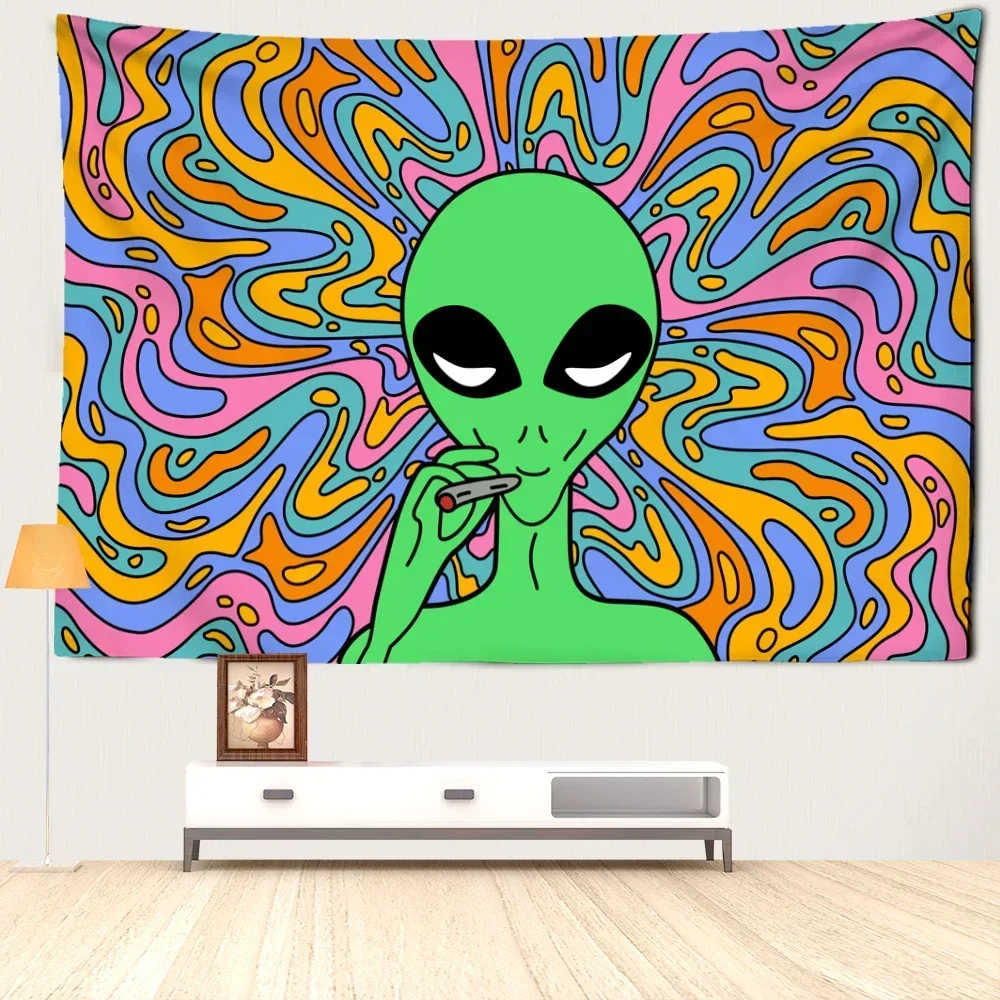 psychedelic vertigo alien tapestry witchcraft mysterious bohemian dormitory home decoration tapestry 70X100CM