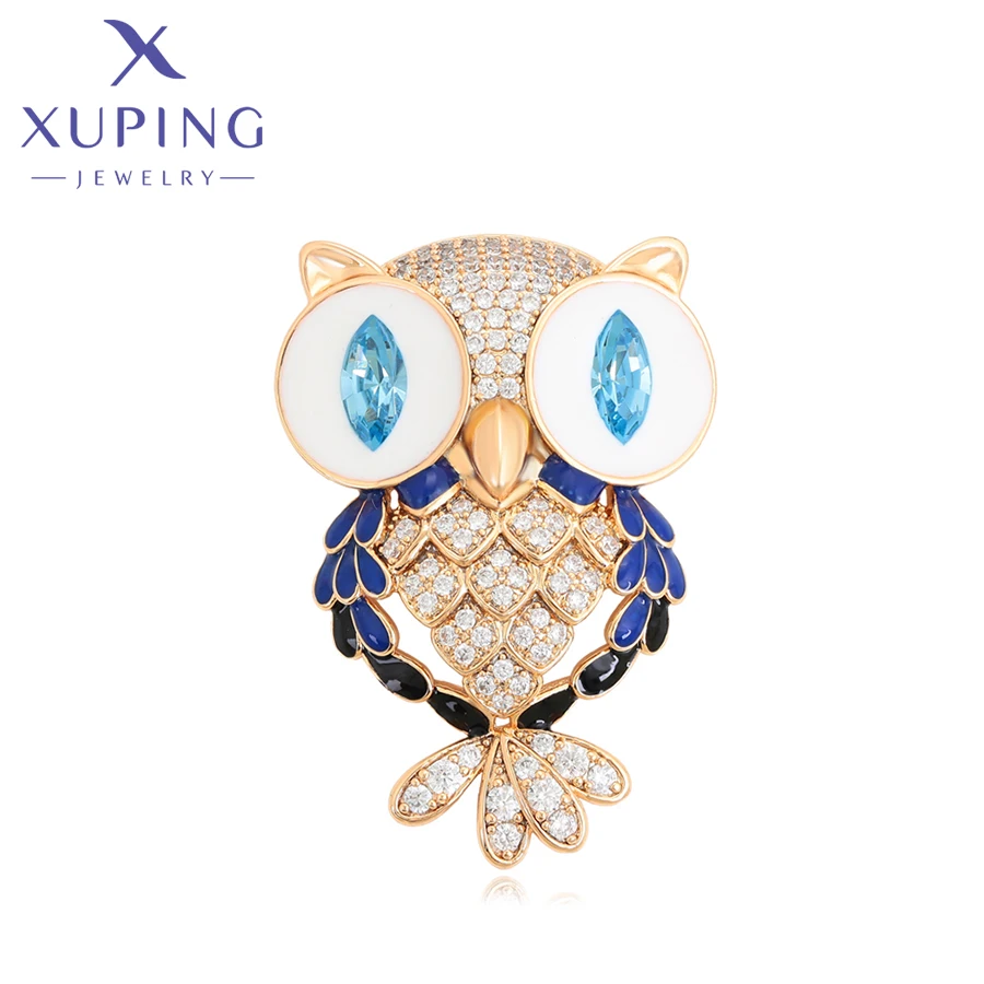 

Xuping Jewelry Fashion Promotion Big Brooch Animal Shaped Gold Color Crystal Brooches for Women Girl Gift X000022219