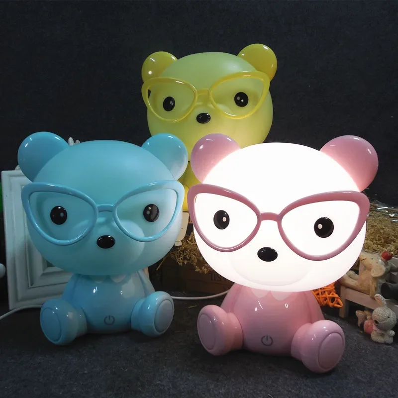Cartoon Animal Lamp Pig Bear Rabbit Night Lights Led Table Lamp for Baby Kids Bedside Lamp Children's Gift Christmas Desk Decor
