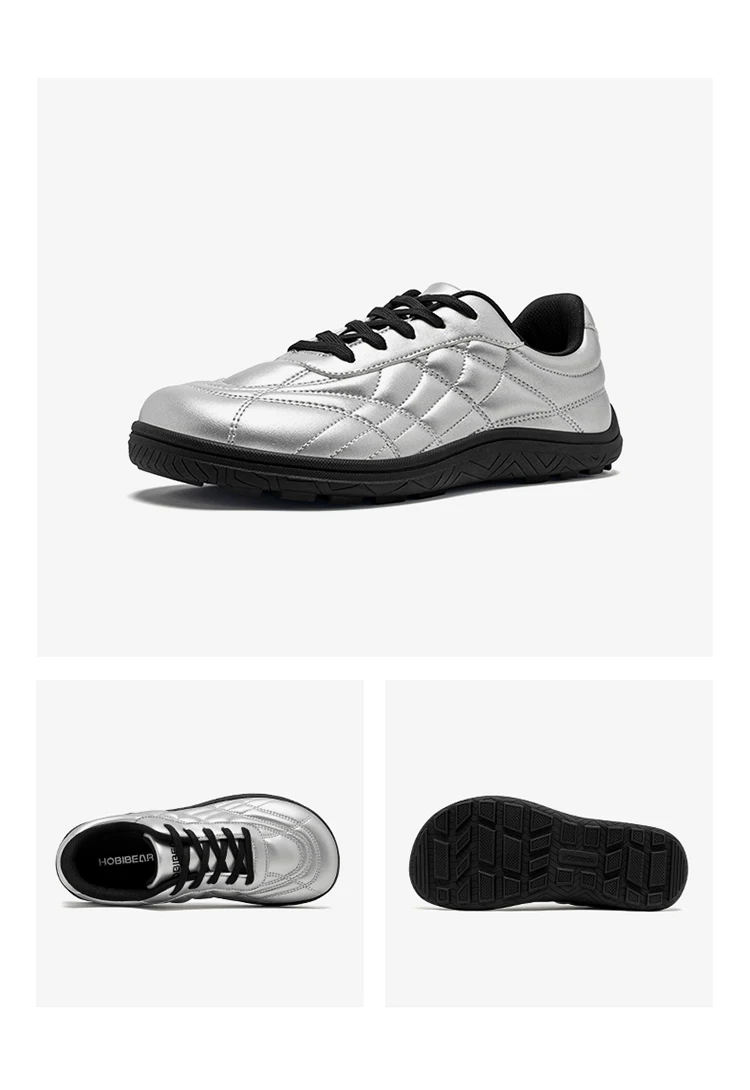 HOBIBEAR Damen-Sneaker mit breiter Zehenbox, Kunstleder, Barfußschuhe, klassische Schnürschuhe mit Nähfaden, zum Gehen geeignete Schnürsneaker – Detail 15