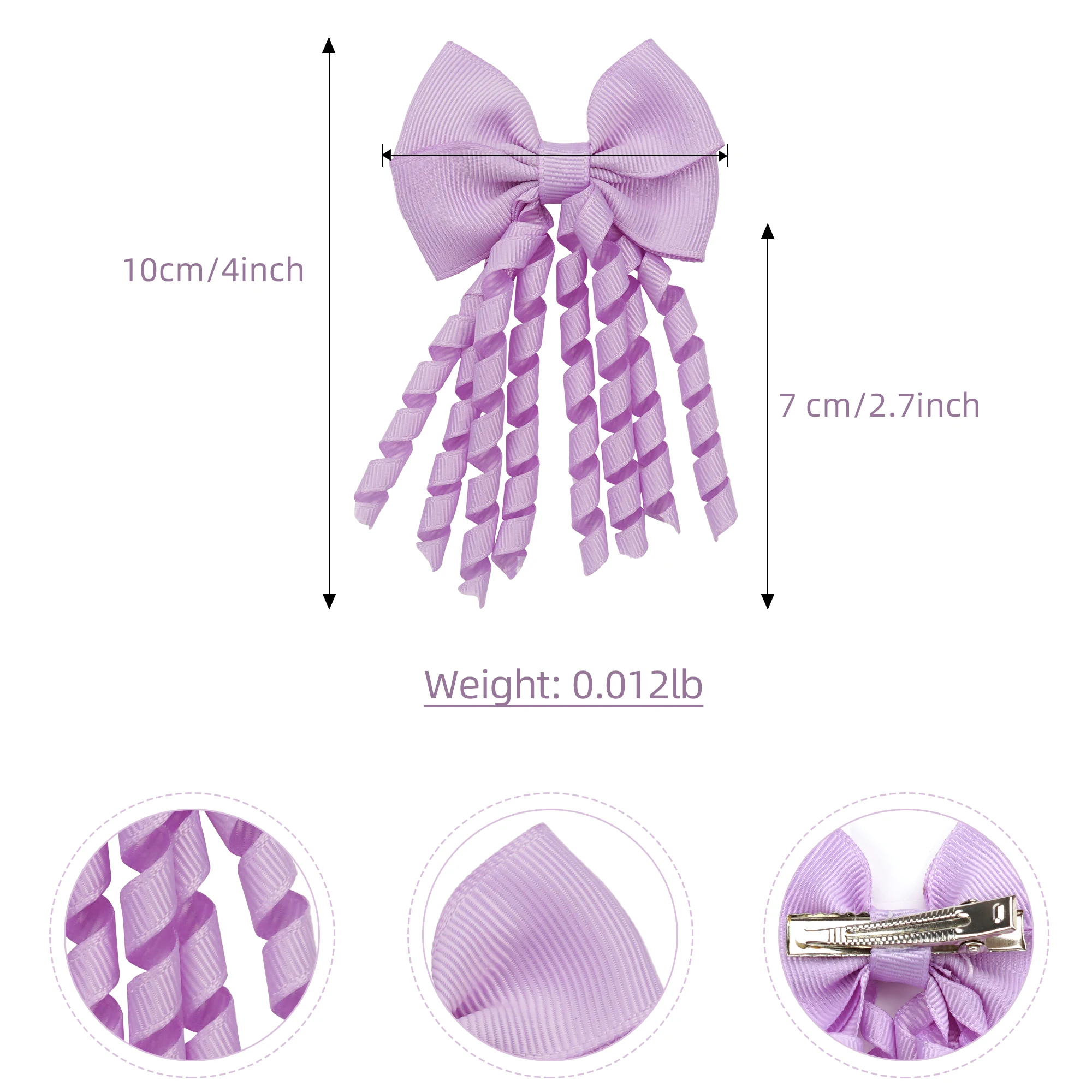 20pcs Baby Girls Hair clips with Bows 3 Inch Grosgrain Ribbon Curly Korker Hair Bows Elastic Hair clips