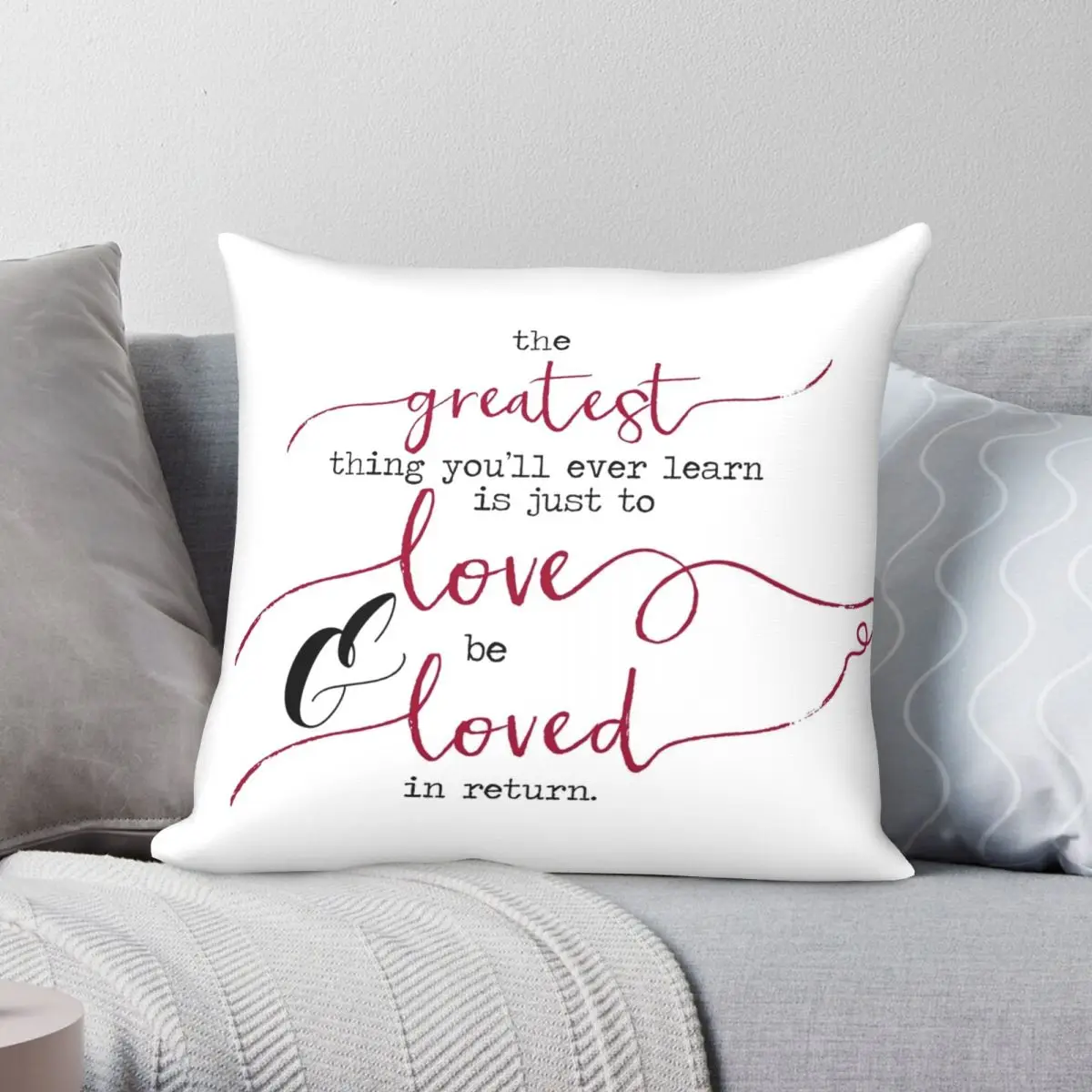 

The Greatest Thing Love Square Pillowcase Polyester Linen Velvet Printed Zip Decor Bed Cushion Cover 18"