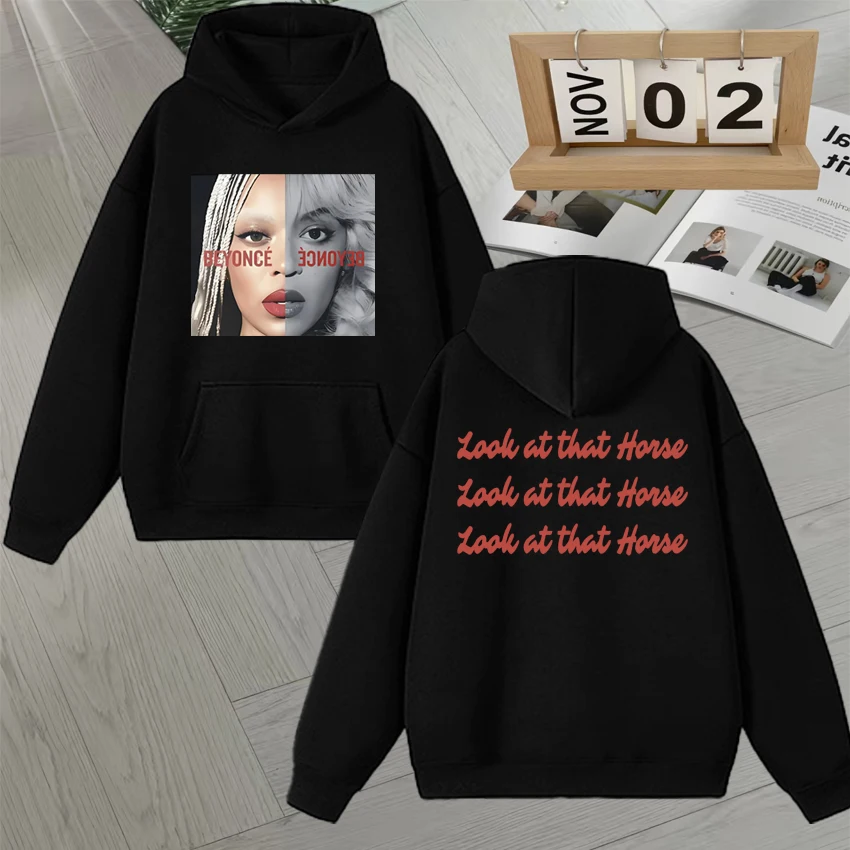 

Look At That Horse Cowboy Carter Beyonce Tour Double Sided Sweatshirt Long sleeve Men Women Autumn Winter Unisex Fleece Hoodies