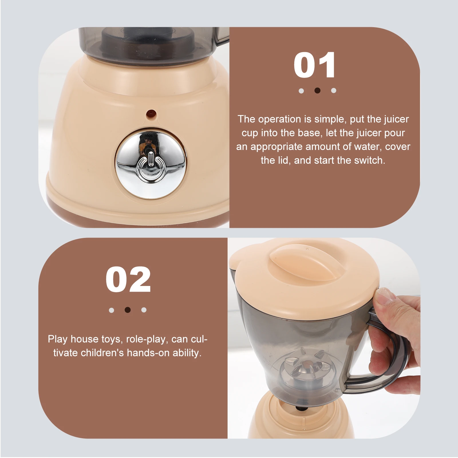 

Simulated Juicer Miniature Play House Decor For Kids Educational Fun Sound Effect Lightweight Small Size Juicer Machine Children