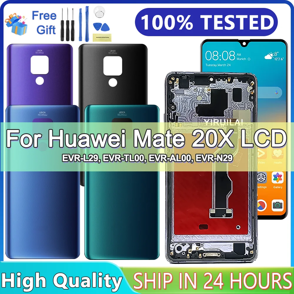100% Tested Screen For Huawei Mate 20X LCD Display EVR-L29 EVR-AL00 TL00 Touch Screen Digitizer Assembly For Mate 20X LCD Screen
