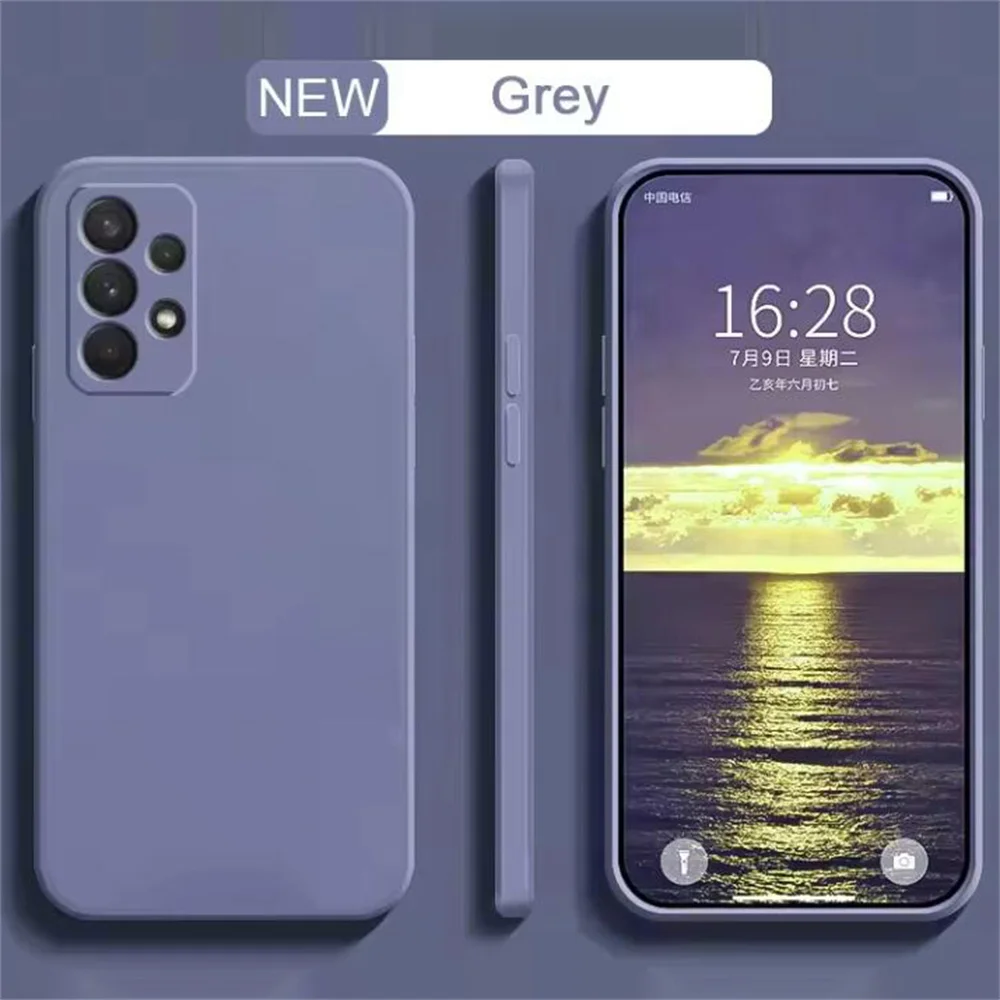 Shockproof Luxury Liquid Silicone TPU Phone Case for Samsung Galaxy A32 A33 A52 A72 4G 5G Camera Protective Back Cover