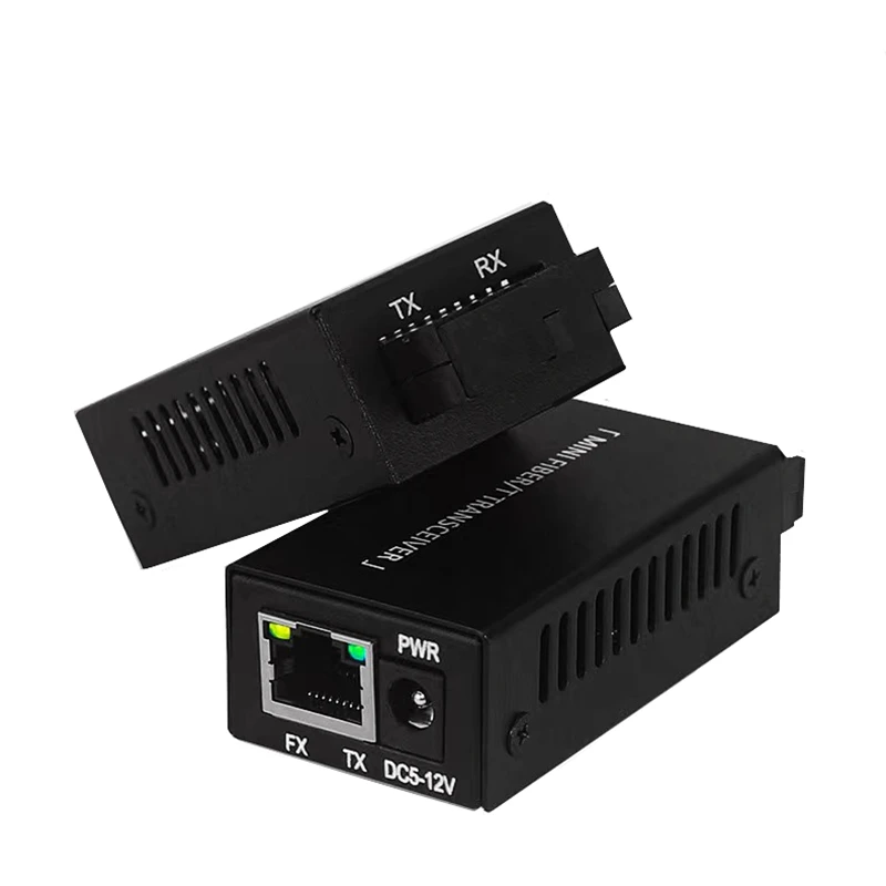 HTOC Mini Gigabit 10/100/1000M A/B SC tek Fiber Ethernet Fiber optik anahtar medya dönüştürücü Rj45 optik alıcı verici 1 çift