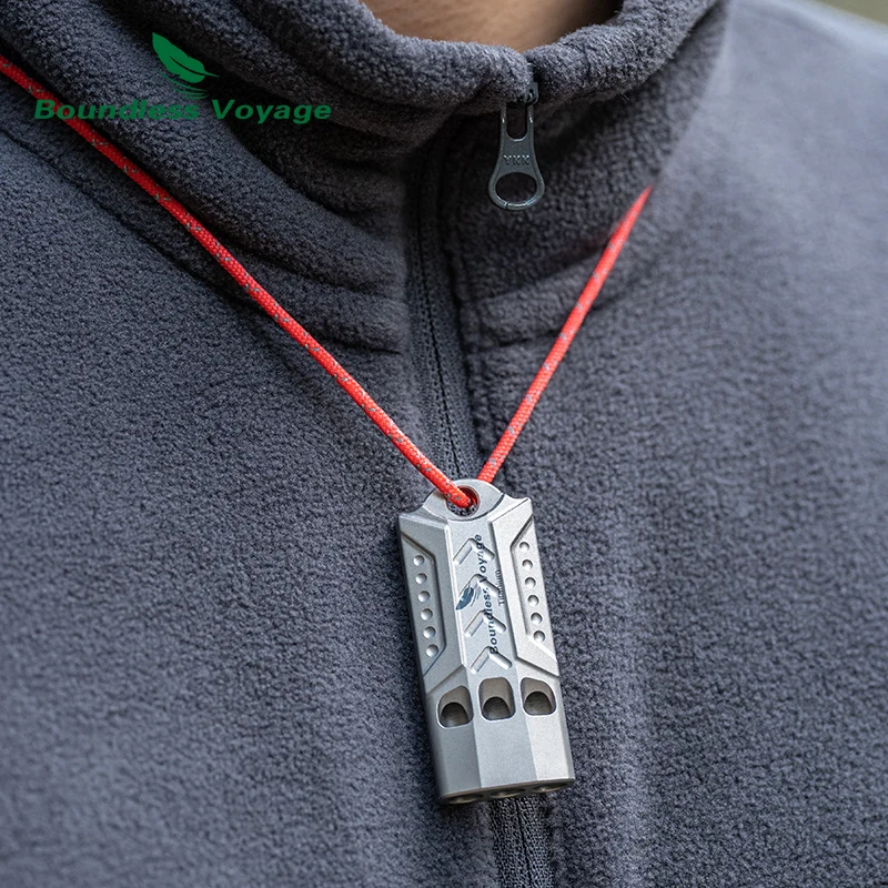 Boundless Voyage 120dB Titanium Whistle Emergency Survival Safety Whistle with Lanyard Loud for Outdoor Camping Hiking Travel