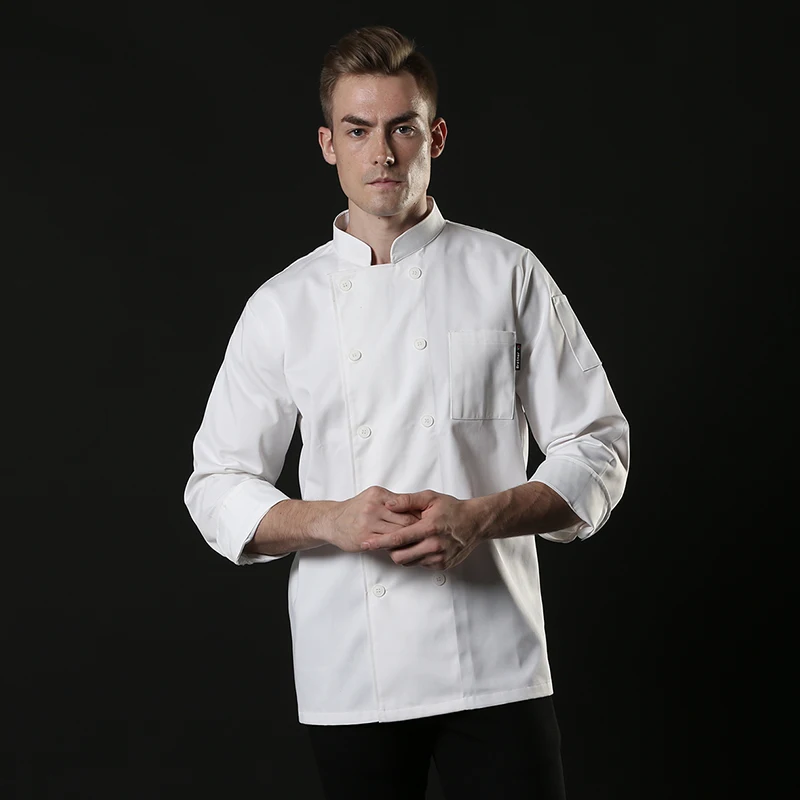 Long-sleeved Chef Jacket Men and Women Autumn and Winter Coat Baking Cakes Clothes Western Pastry Overalls