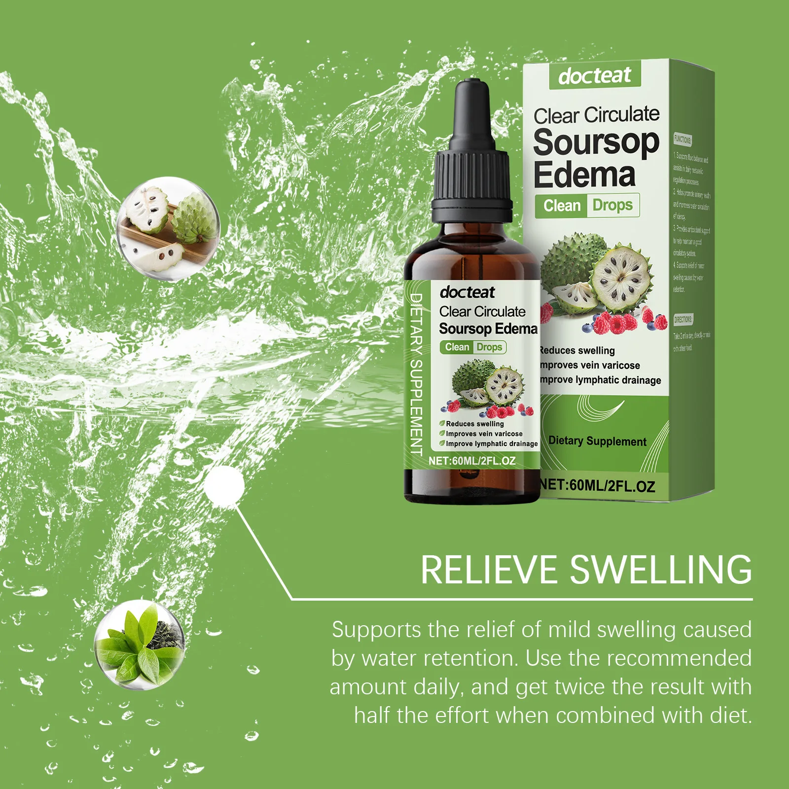 DOCTEAT Slimming Drops Natural Plant Components Eliminate Toxins from Body Metabolism Burn Fat Boost Immunity Nutritional Drops view 4
