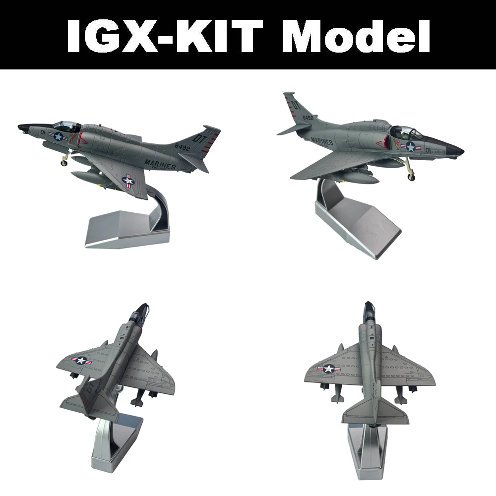 1:72 United States Marine Corps A-4 Skyhawk Attack A4 Fighter Aircraft Metal Military Diecast Plane Model Collection Gift